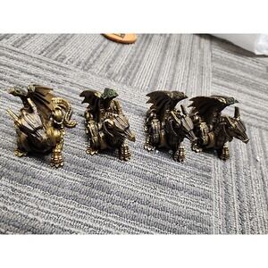 PTC Steampunk Sitting Winged Dragon Statue Figurine, 3.5 Inch, Resin